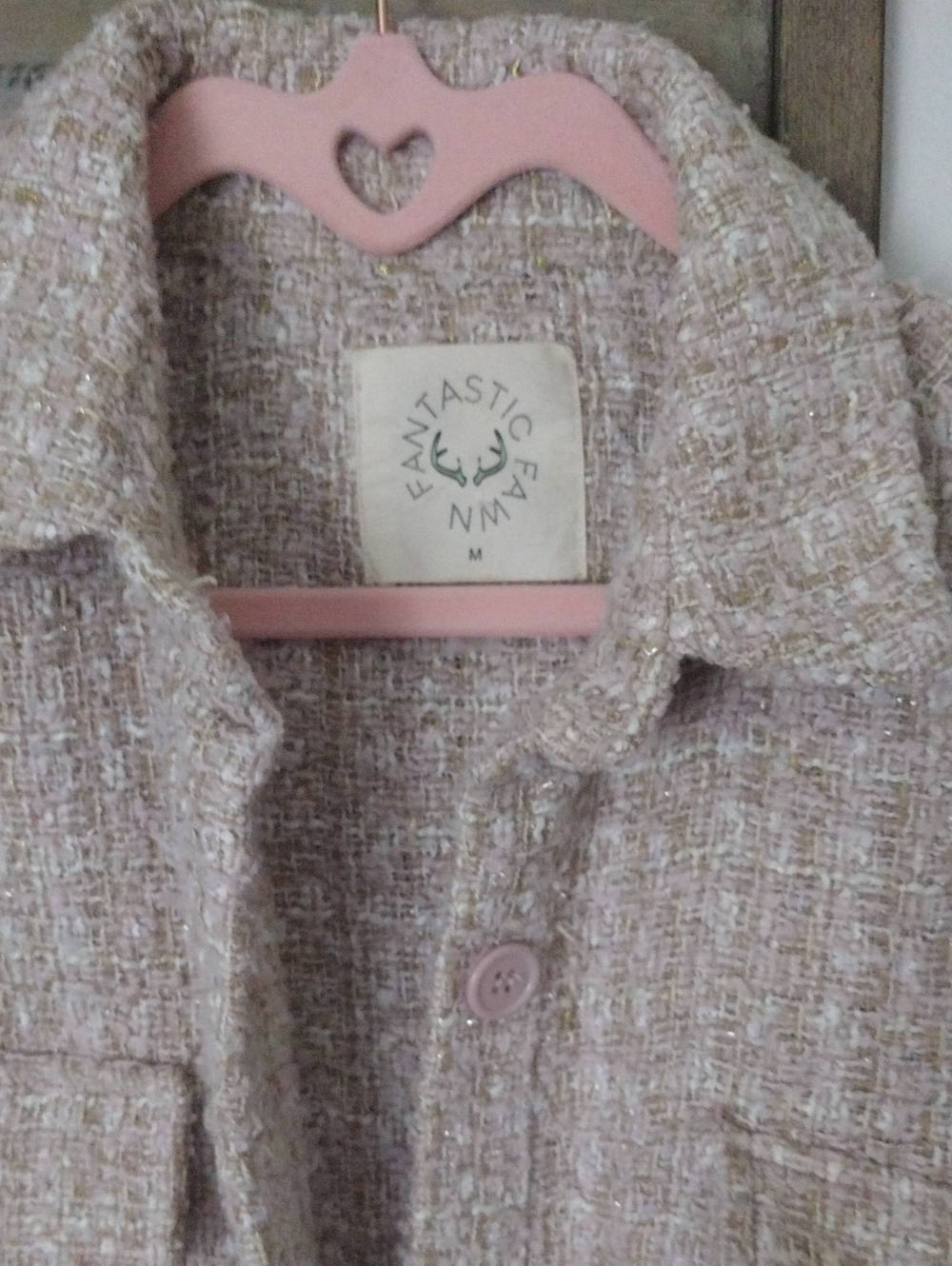 Fantastic Fawn Tweed Bouclé Shacket in Light Beige - Picture 3 of 3